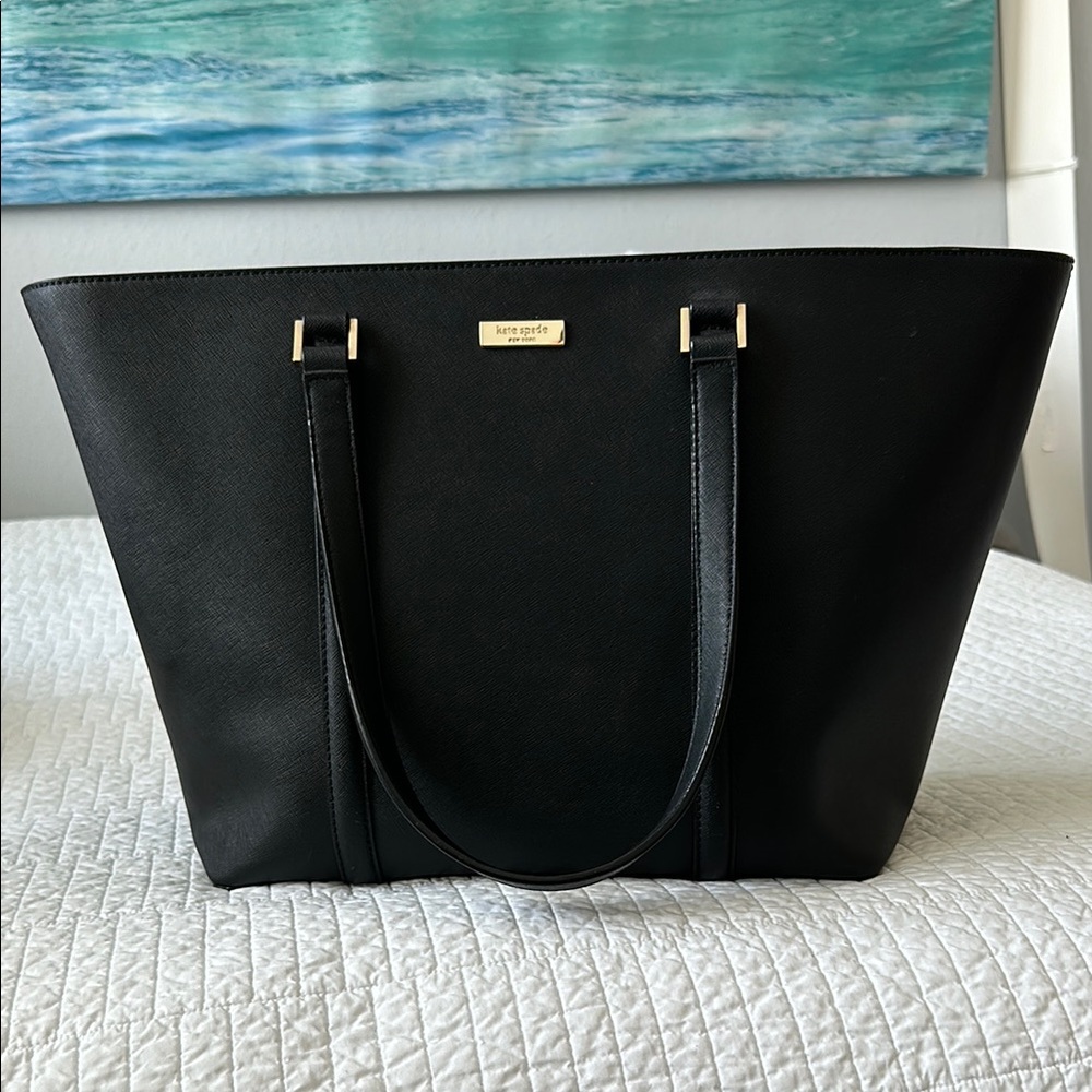 Kate Spade Newbury Lane Black Saffiano Leather Tote Bag
